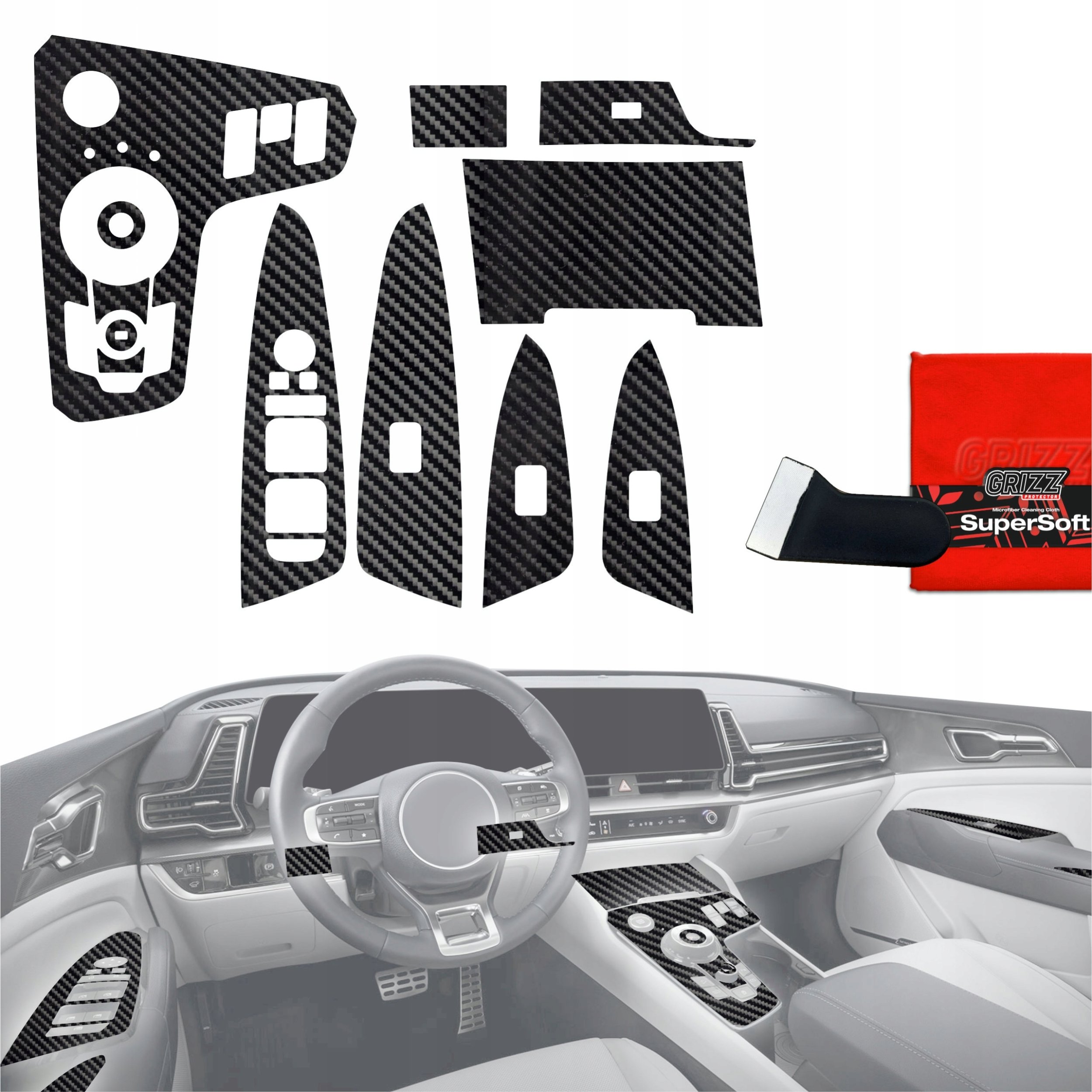 GrizzGlass  do wnętrza PianoSkin Carbon Glossy
